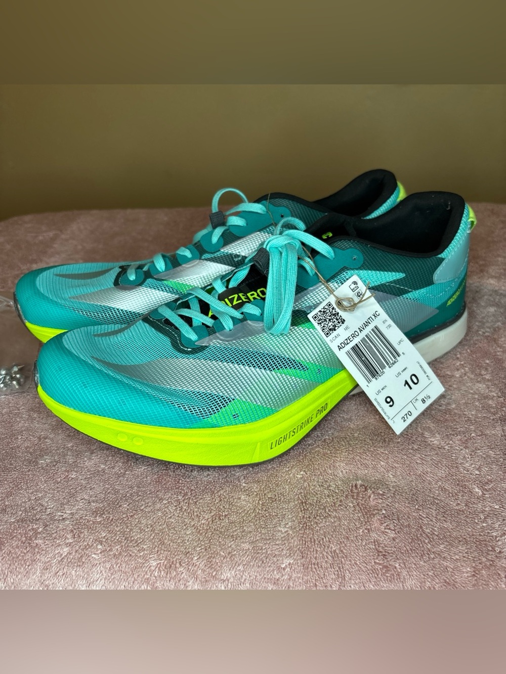 JR5077 Adidas Adizero Avanti Xc Size Men 9/ Women 10 Aqua Zero Metallic